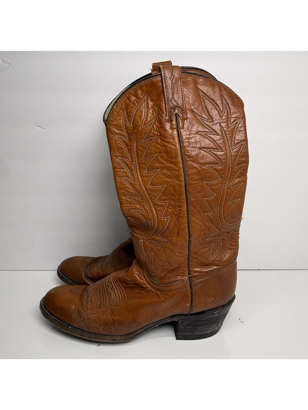 Dan Post Brown Leather Western Boots Women’s Size 6.5 Western Cowboy Vintage